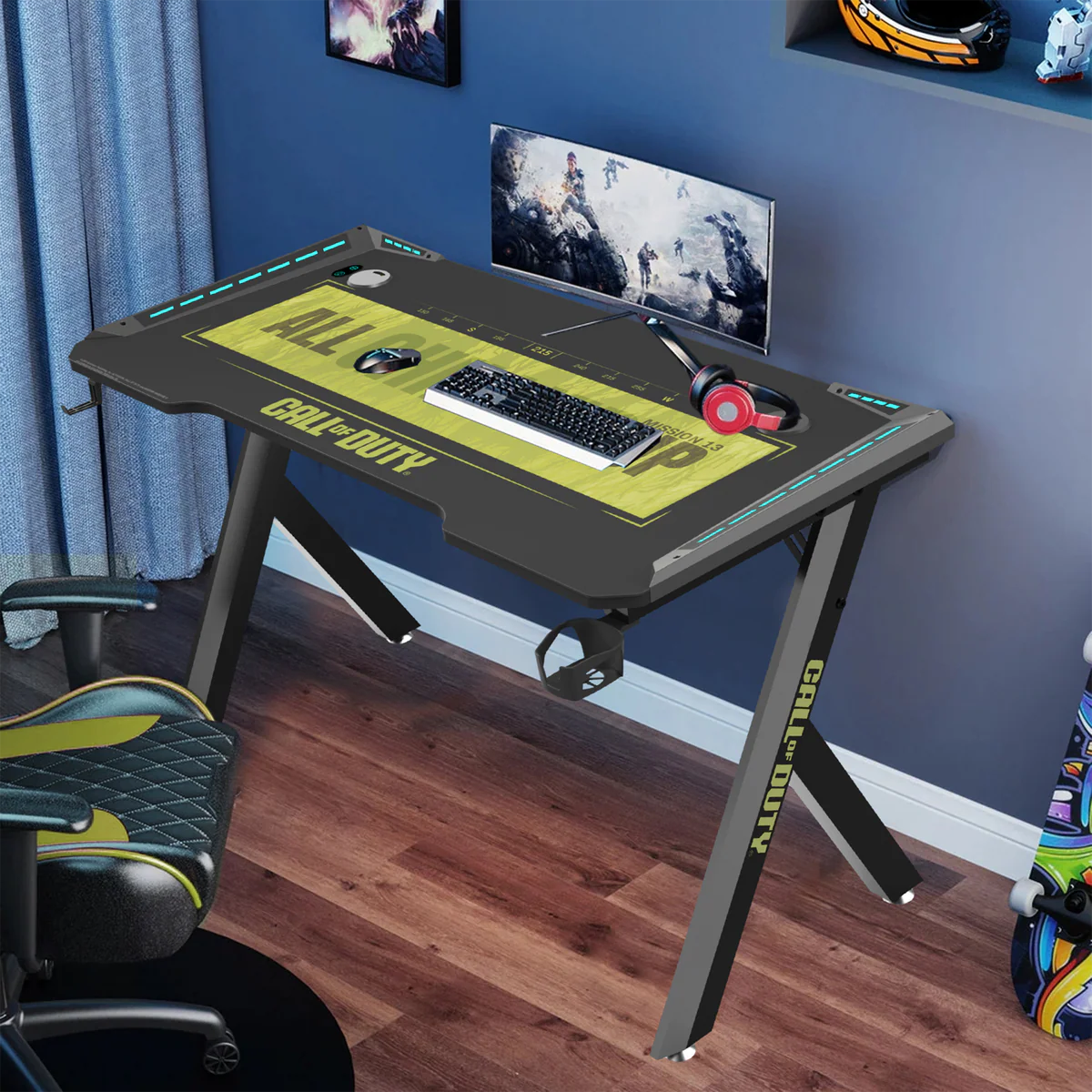 Gameon Call Of Duty (COD) Hawksbill Series RGB Flowing Light Gaming Desk Gameon Call Of Duty (COD) Hawksbill Series RGB Flowing Light Gaming Desk